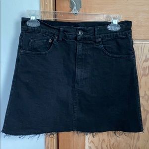 Black denim skirt